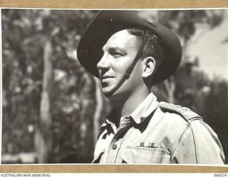 WONDECLA AREA, QLD. 1944-05-23. VX1017 LIEUTENANT E.R. REEVE, MC., 2/5TH INFANTRY BATTALION WHO RECEIVED HIS AWARD FOR OPERATIONS AT WAU, NEW GUINEA