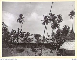 RABAUL, NEW BRITAIN. 1945-11-23. PART OF THE CAMP AREA OF 28 MALARIAL CONTROL UNIT, SITUATED ON THE SHORE OF TALILI BAY