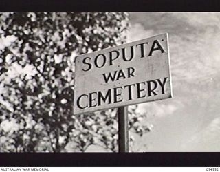 SOPUTA, NEW GUINEA, 1943-07-20. SIGN AT THE SOPUTA WAR CEMETERY