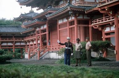 Members of the PHOTO Section, Marine Corps Air Station, Kaneohe, visit the Valley of the Temple