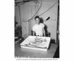 W. V. Thomas showing fish catch caught in a contest sponsored by the Captain of the CHILTON, 1947