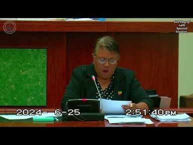Palau National Congress | 11th OEK, The Senate 6th Day of 14th Special Session