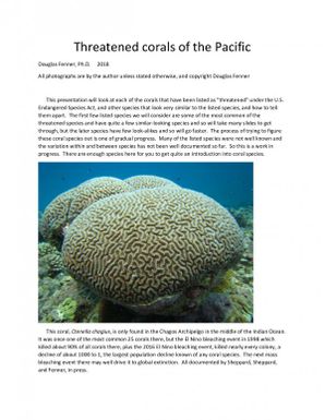 Threatened corals of the Pacific