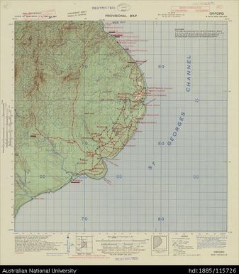 Papua New Guinea, New Britain, Orford - overprint, Provisional map, Sheet B56/6, 588, 1943, 1:63 360