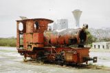 Northern Mariana Islands, old train engine in Sugar King Park on Saipan Island