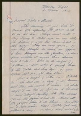 [Letter from Cecil Brown Jr. to his brother and sister, March 20, 1944]