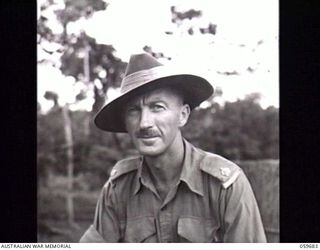 SOGERI, NEW GUINEA. 1943-11-06. PORTRAIT OF VX7619 MAJOR N. F. RANSOM, COMMANDING OFFICER, NEW GUINEA FORCE TRAINING SCHOOL