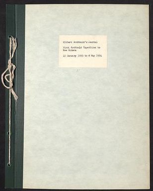 Richard Archbolds journal : First Archbold Expedition to New Guinea