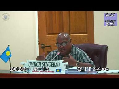 Palau National Congress | 11th OEK, The Senate 3rd Day of 10th Special Session