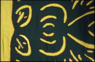 Tivaevae manu, rau mitimiti oroenua (horse head plant) pattern, by Ngatokorima Rasmussen (detail)