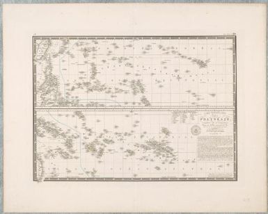 Carte particuliere de la Polynesie, (partie de l'Oceanie) redigee par A. Brue, Geographe du Roi