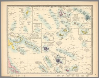 Polynesia or Islands in the Pacific Ocean. Mariana Is. or Ladrones. Hawaiian Archipelago or Sandwich Islands. Marshall Ids. Admiralty Isles. Tonga. Fiji Islands. Tahiti. etc.