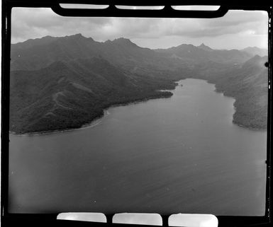 Raiatea Island, Society Islands, French Polynesia, showing lagoon