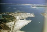 Guam, aerial view of harbor and industrial area