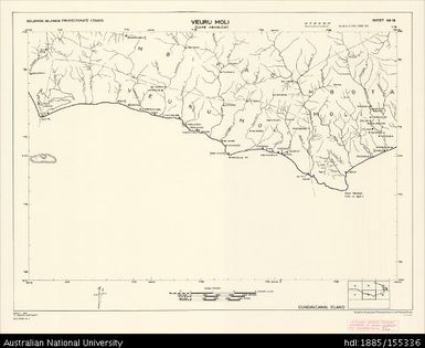 Solomon Islands, Guadalcanal, Veuru Moli, Cape Henslow, Series: D.O.S. Repro 3 (Sketch), Sheet 18, 1968, 1:50 000
