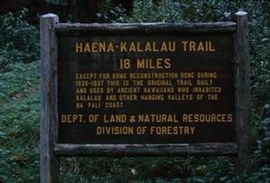 [Trail sign in Kauai, United States]