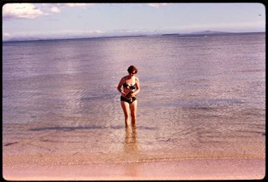 In the sea at Fiji, 1971