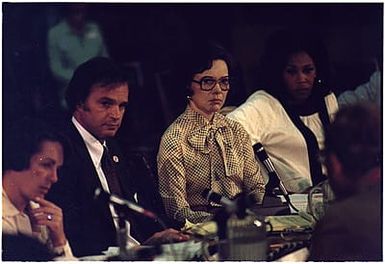 Rosalynn Carter at a meeting for the President's Commission on Mental Health in San Francisco, CA.