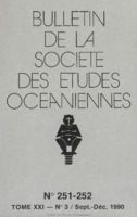Bulletin de la Société des Études Océaniennes numéro 251-252