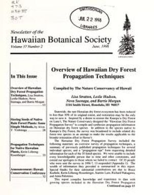 Newsletter - Hawaiian Botanical Society