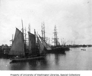 Ships in Honolulu Harbor, Hawaii, 1898