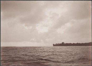 Approaching Nukapu from the reef, Reef Islands, Swallow Group, Solomon Islands, 1906 / J.W. Beattie