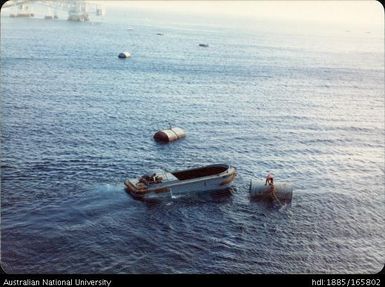 Barges at buoys