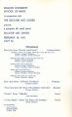 A Program of Vocal Music. 1957