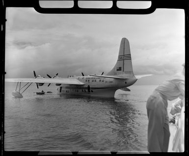 TEAL (Tasman Empire Airways Limited) ZK-AMM flying boat at Samoa