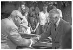 Arrival of King of Tonga - greeted by Governor General Sir Paul Reeves.