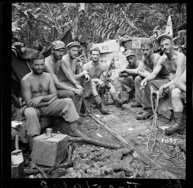 Ration dump at Tambama, Vella Lavella, Solomon Islands, during World War II