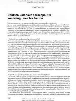 ["Deutsch-koloniale Sprachpolitik von Neuguinea bis Samoa"]