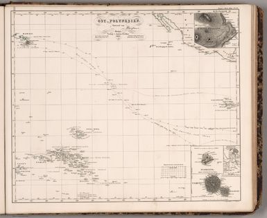 Stieler's Hand-Atlas ... No. 52. Ost-Polynesien. (insets) Hawaii Vulkane. Floriana. Honolulu. Tahiti.