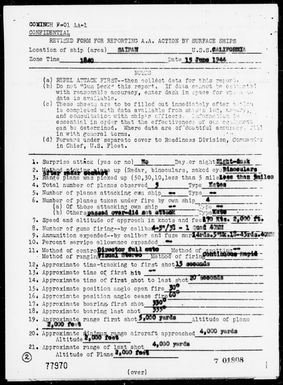 CALIFORNIA - AA Act Reps, 6/15 & 18/44, off Saipan Island, Marianas