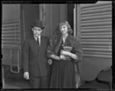 Newlyweds Sally Clark and George X. McLanahan prepare to go on their honeymoon, Los Angeles, 1938