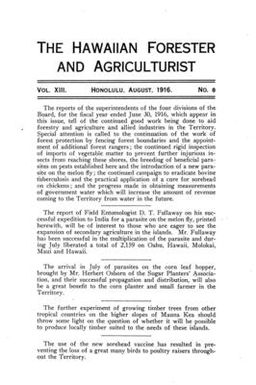 The Hawaiian forester and agriculturist