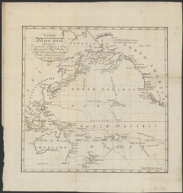 A chart shewing the tracks & discoveries in the Pacific Ocean made by Commodore Byron & Capt. Mouat, 1765 ; Capt. Wallis & Capt. Carteret, 1767 and Capt. Cooke, 1769 and in 1777, 1778, 1779 & 1780