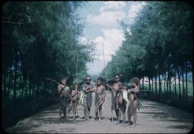Boys with catfish on Station precincts : Minj Station, Wahgi Valley, Papua New Guinea, 1954 / Terence and Margaret Spencer