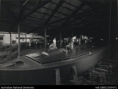 Men working on a boat