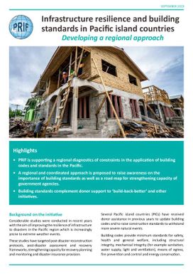 Infrastructure resilience and building standards in Pacific island countries. Developing a regional approach.