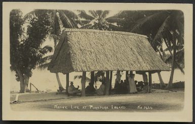 Creator unknown : Photograph of a building at Pukapuka Island, Cook Islands