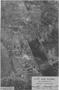 [Aerial photographs relating to the Japanese occupation and defense areas in Lae, Papua New Guinea, 1943] (131)