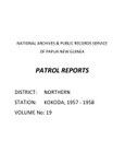 Patrol Reports. Northern District, Kokoda, 1957 - 1959