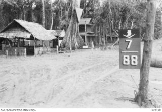 BOUGAINVILLE ISLAND. 1945-02-15. A SECTION OF THE CAMP OF THE 7TH INFANTRY BRIGADE