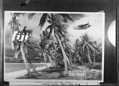 Fiji postcard, showing a TEAL Solent flying-boat aircraft