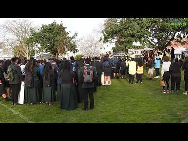 Auckland High Schools students march to stand against inter-school violence.