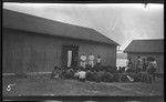 Hookworm lecture outside buildings at Rabaul, New Britain