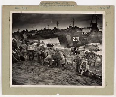 Supplies Pour Onto Iwo Jima Beachhead