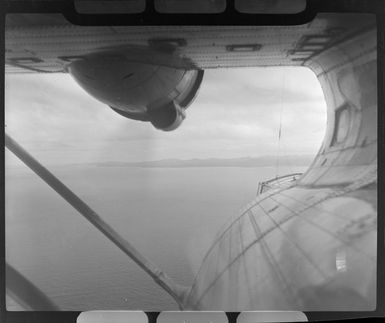 Qantas airplane, approaching Noumea, New Caledonia