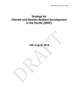 Strategy fro climate and disaster resilient development in the Pacific (SRDP)